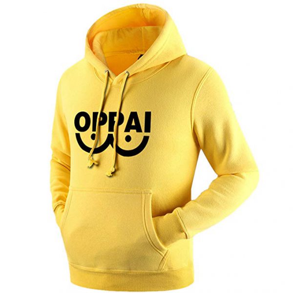 saitama oppai hoodie yellow - Oppai Hoodies